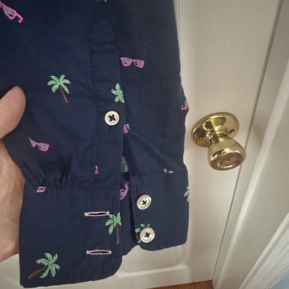 Talbots Navy Shirt with Pink and Green Accents Size 1X - Picture 8 of 9